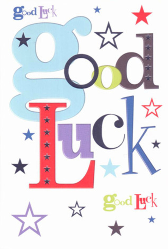 With its jubilant display of colour and lively type, this luck-themed card feels like a visual treat straight from an Uxbridge florist's window. Each letter bursts with personality: sky blue, classic black, exuberant red, all coming together against a background as white and fresh as early morning light streaming into a Windsor Street shop. Dashes of indigo, moss green, and gentle lilac stars twinkle across the card in a scattered, celebratory pattern-summoning the cheers of friends and neighbours gathered at a riverside picnic. The generous white space gives the design a sense of modernity and balance, allowing every hue and shape to shine, much like the carefully structured bouquets curated by Uxbridge florists for special occasions. The smooth surface of the card carries a pleasing weight, a tactile richness that enhances its appeal. Not just a message, but a keepsake-a little talisman filled with hope, friendly energy, and encouragement, ready to be pressed into someone's hand as they embark on a milestone journey, perhaps taking those first steps in a new role at Uxbridge Business Park or ringing in a new year with heartfelt optimism.